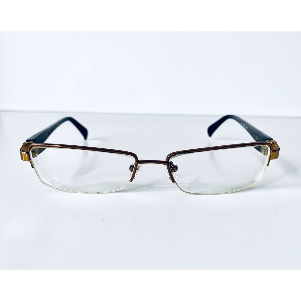 Kate Spade NY Gold Metal Half Rim Frame w Tortoise Flex Temples Glasses Italy